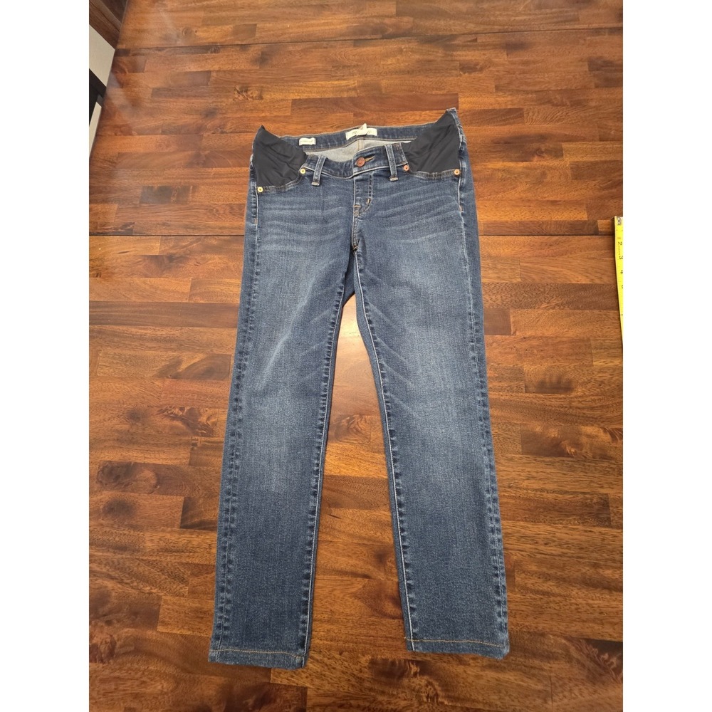 Madewell Women's Maternity Skinny Jeans 28 Blue, Low Rise, Stretch Dark Wash